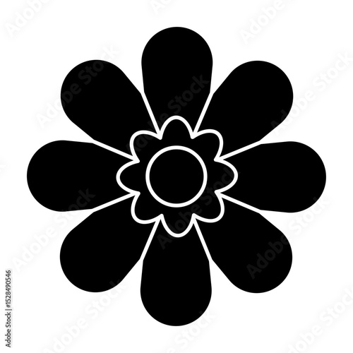 winter flower black icon