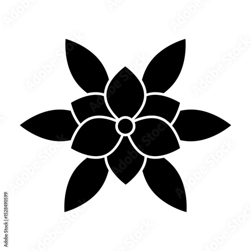 winter flower black icon