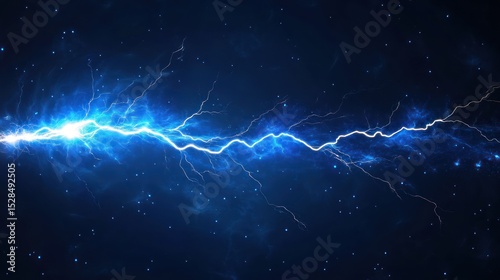 Electric discharge with cosmic dust creating luminous and captivating scene