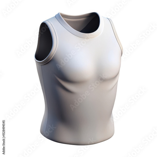 3d model of a sleeveless shirt isolated on white background