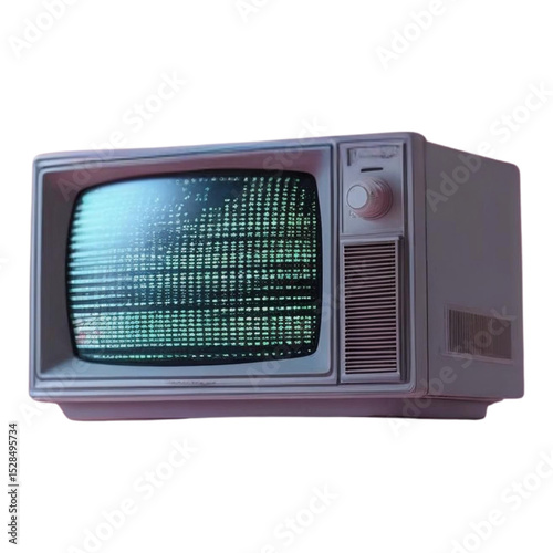 Vintage television set with digital matrix display for retro technology and nostalgic entertainment design