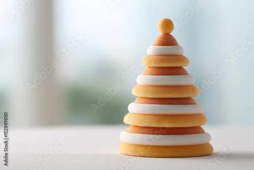 minimalistic festive dessert in left corner of clean ultrabright background