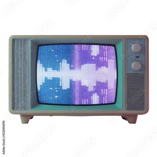 Vintage television set with retro screen display for home entertainment and nostalgic technology design