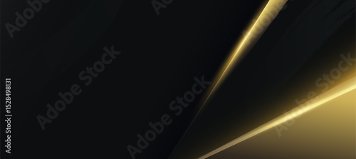 Modern Abstract Gold Lines on Black Background