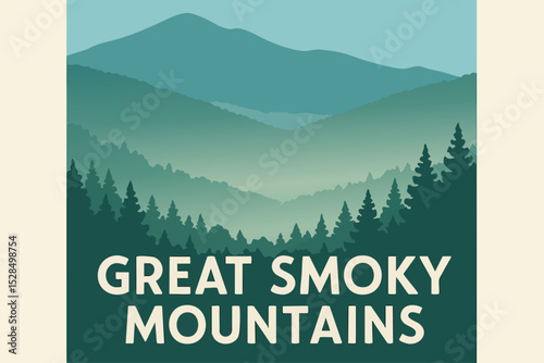 Great Smoky Mountains National Park Mist Rolling Through Trees at Dawn
