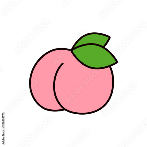 桃のアイコンイラスト