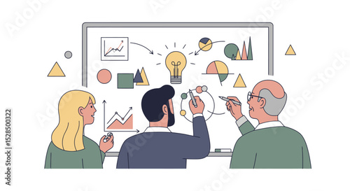 Collaborative Strategy Session: Teamwork and Visual Planning