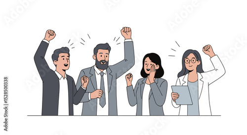 Celebrating Success: A Team Victory Illustration
