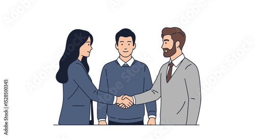 Successful Business Deal: Handshake Illustration