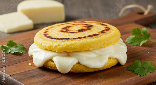 Corn Cake Filled with Cheese  | Arepa con Queso