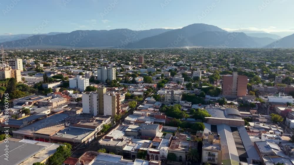 La Rioja, Argentina, May 14, 2025: Aerial view of the City of La Rioja.