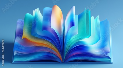 Colorful Open Book with Abstract Glow