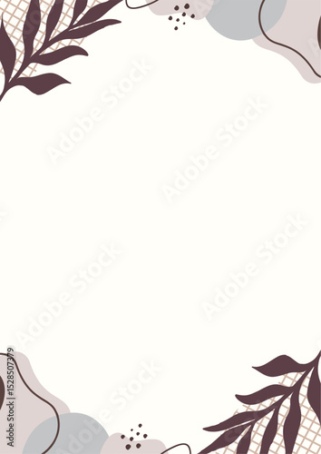 Botanical aesthetic boho chic abstract frame design