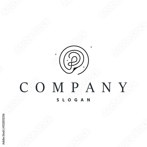 letter p logo concept simple modern design initial alphabet logo as a symbol of a business product brand illustration of a letter template with a line concept