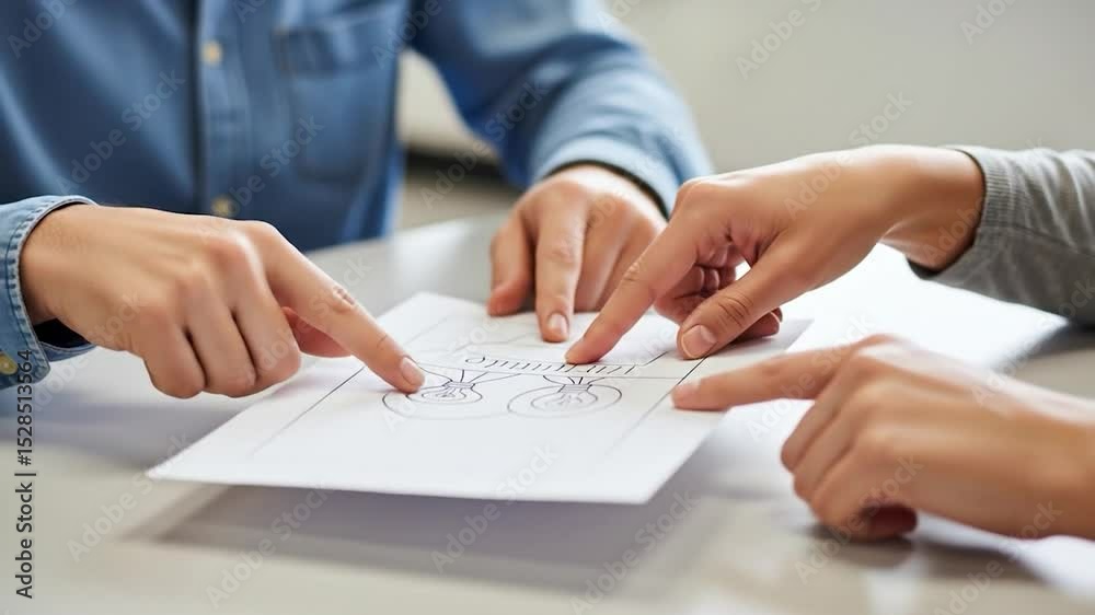 custom made wallpaper toronto digitalCollaborative Hands Pointing at Engineering Diagram on Paper During Discussion