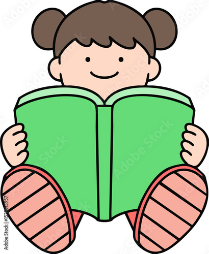 a girl who reads with a jovial look on her face