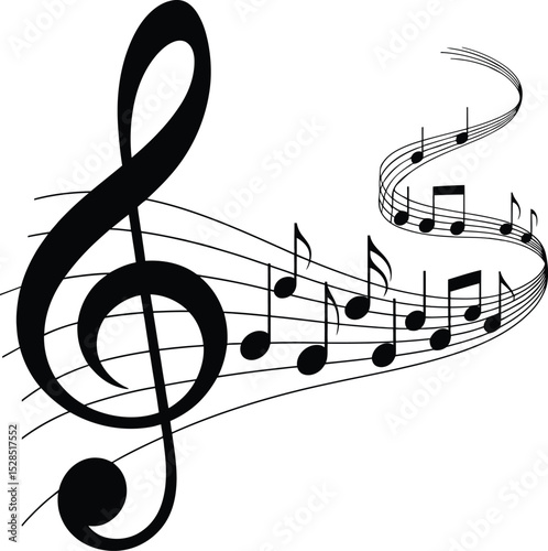 Musical Notes & Clef: Sheet Music Design