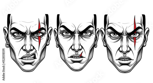 Expressive Face Illustrations Character Design Concept Vector Set