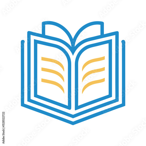 Line Art Book Icon for Education Logo – Vector Illustration