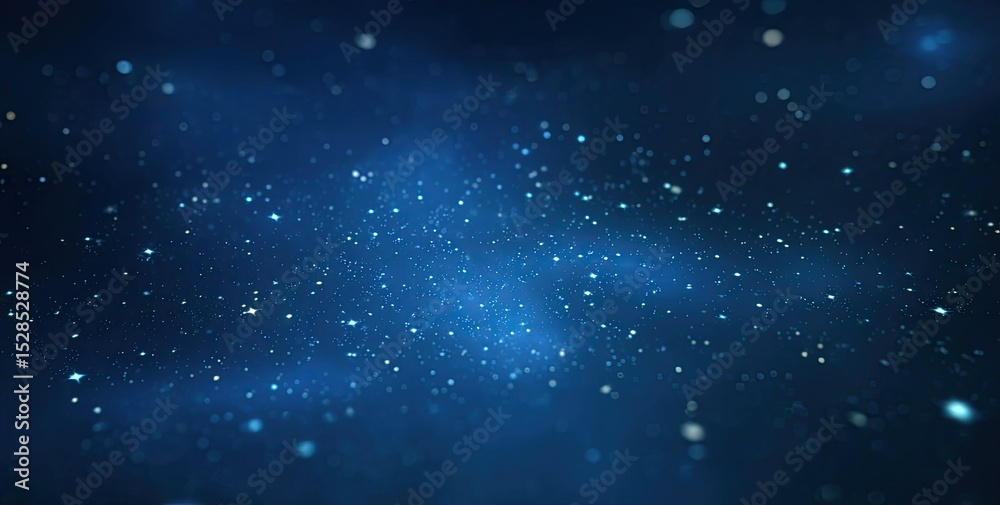 Fototapeta premium Abstract Dark Blue Sparkling Particle Background