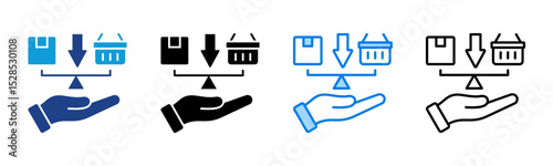 Supply And Demand icon sheet multiple style collection