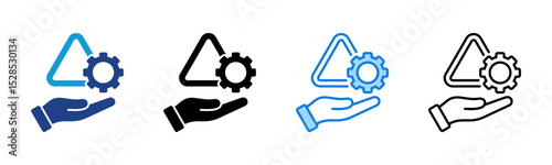 Risk icon sheet multiple style collection