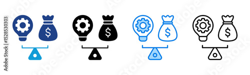 Break Even Point icon sheet multiple style collection