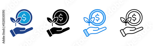 Business Investment icon sheet multiple style collection