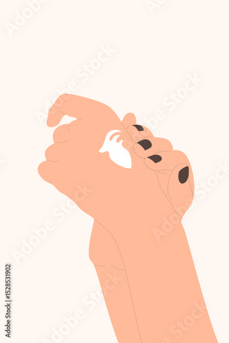 hands applying cream 