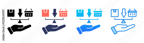Supply And Demand icon sheet multiple style collection