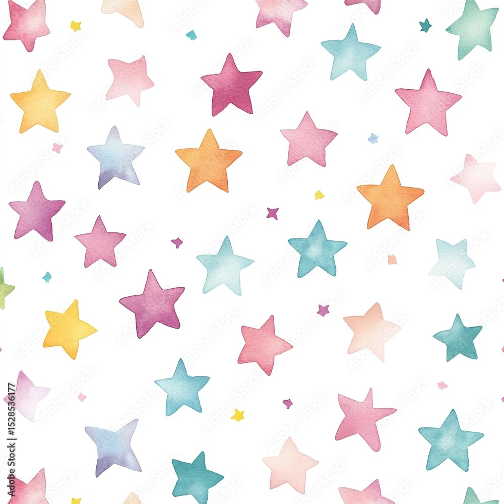 Watercolor Star Pattern Background Watercolor Star Pattern Background