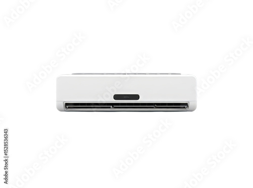 Modern white air conditioner unit isolated on black background, Isolated On Transparent Background