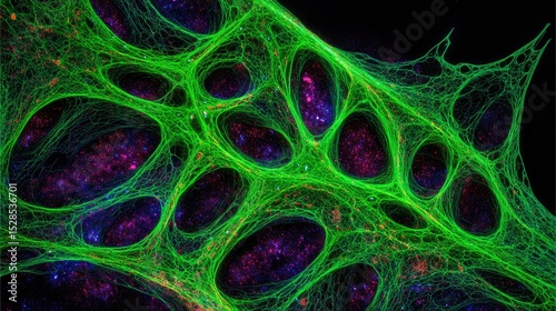 Fluorescence Microscopy Image Of Cellular Structure