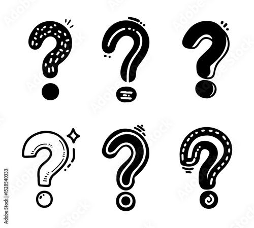 Collection of Hand-Drawn Question Marks