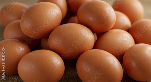 Pile of Fresh Eggs Ready to Be Used for Cooking Baking or Culinary Preparation for Breakfast and Other Meals
