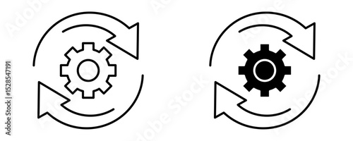 Vector line icons illustrating about industry