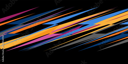 Texture for sport racing. Geometric orange blue pattern vector illustration