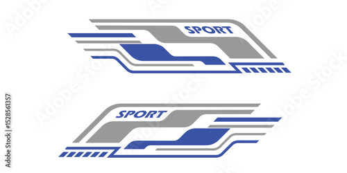 Wrap Design for Car Vector. Sport stripes, racing vehicle stickers. Racing stickers for tuning