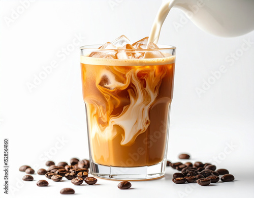 Refreshing Iced Coffee Creamy Texture, Perfect Blend of Coffee and Milk