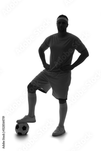 Silhouette of footballer wi...