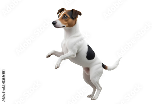 Playful Jack Russell Terrier Standing Pose. Energetic Dog Clipart for Design Projects. Cute Pet PNG with Transparent Background-PNG-