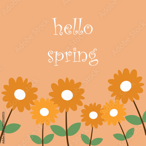 Cute cartoon drawing sunflower. cute cartoon for spring cards, wallpaper and background