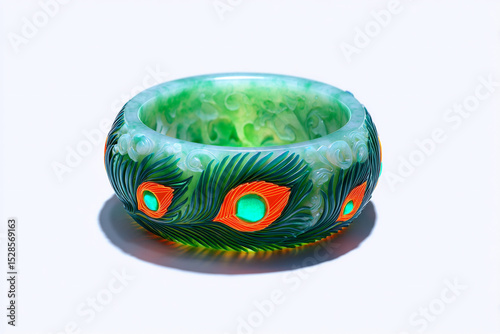 A photorealistic maximalist jadeite jewelry piece