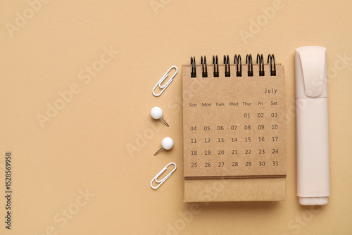 Calendar with office statio...