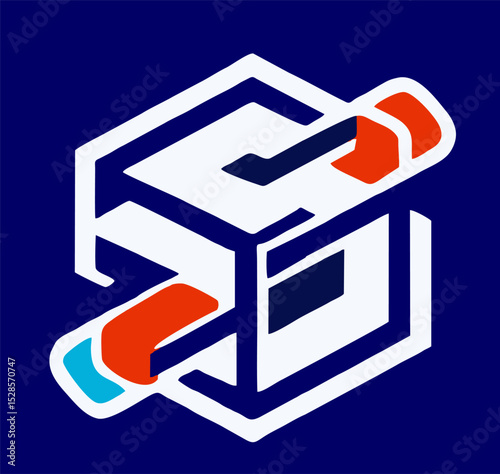Cyber Modern Company Logo Design Illustration