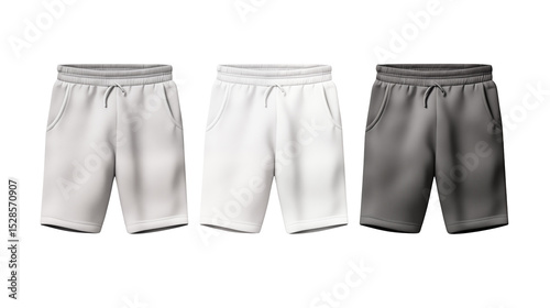 Versatile Sweatshorts Mockup Design Template for Branding on white and transparent Background