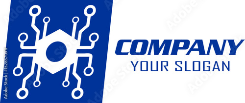 Cyber Modern Company Logo Design Illustration