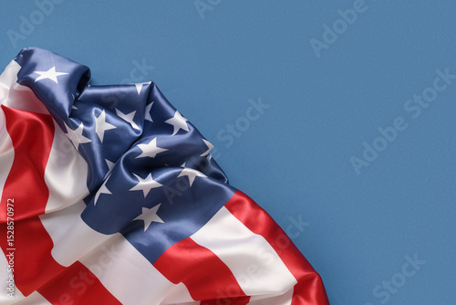 Flag of USA on blue backgro...