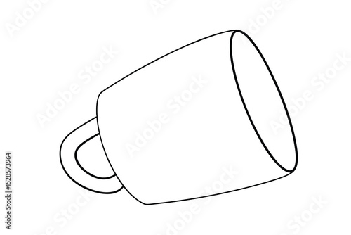 Simple line drawing of a coffee mug side view