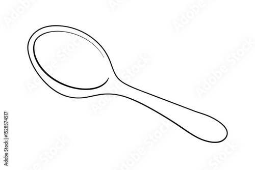 Simple line drawing of a wooden spoon kitchen utensil